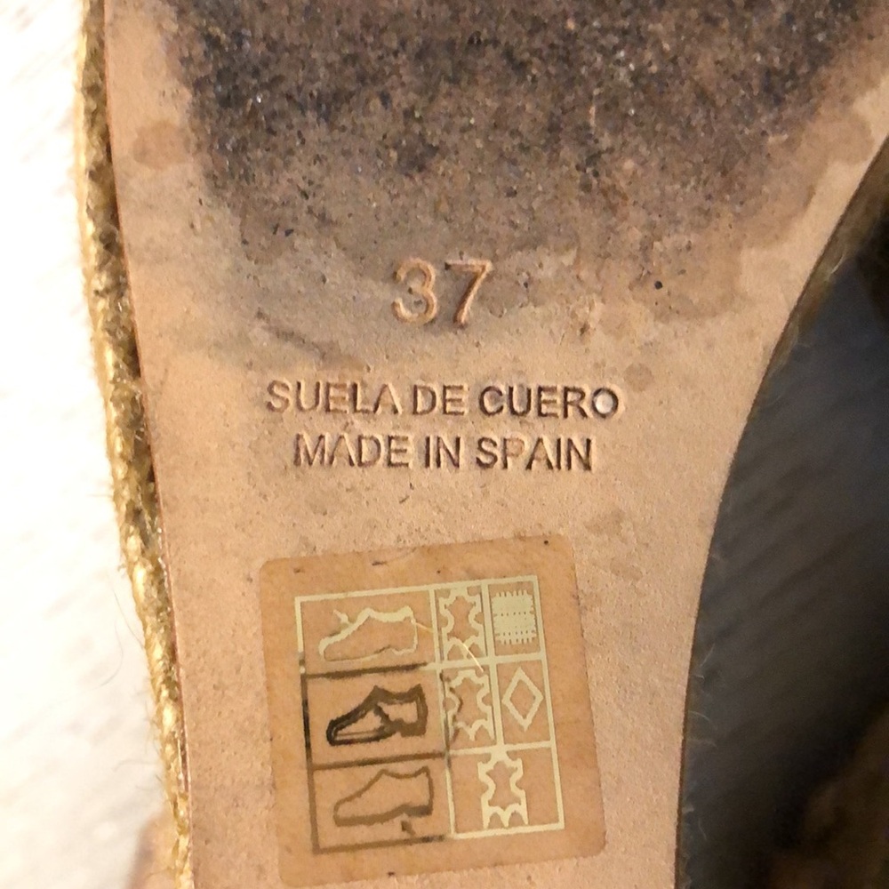 BURBERRY Plaid Espadrille Wedge Sandals Size 7 - Picture 16 of 16